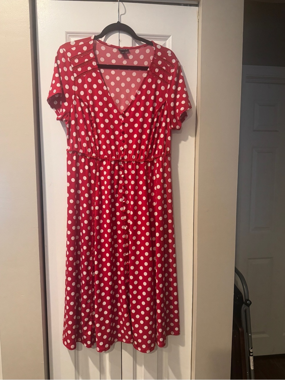 Torrid Red Polka Dot V-Neck knit Dress -